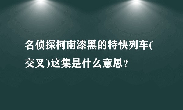 名侦探柯南漆黑的特快列车(交叉)这集是什么意思？