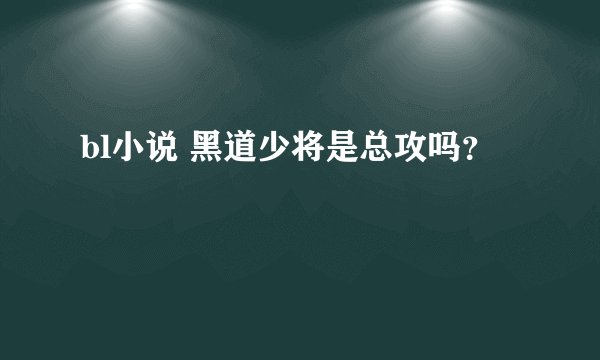 bl小说 黑道少将是总攻吗？