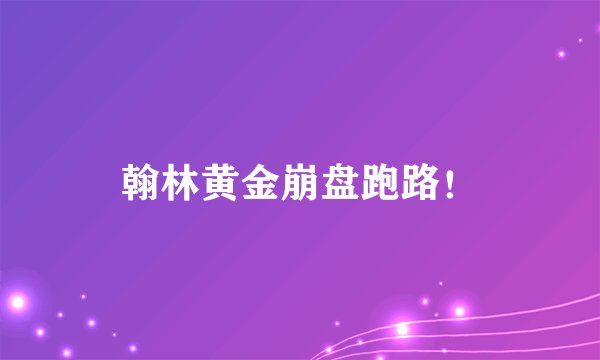 翰林黄金崩盘跑路！