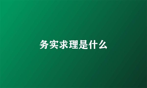 务实求理是什么