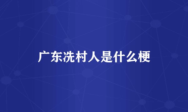 广东冼村人是什么梗