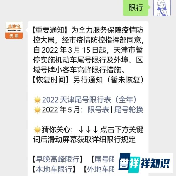 2022年天津5月限号规定（最新）