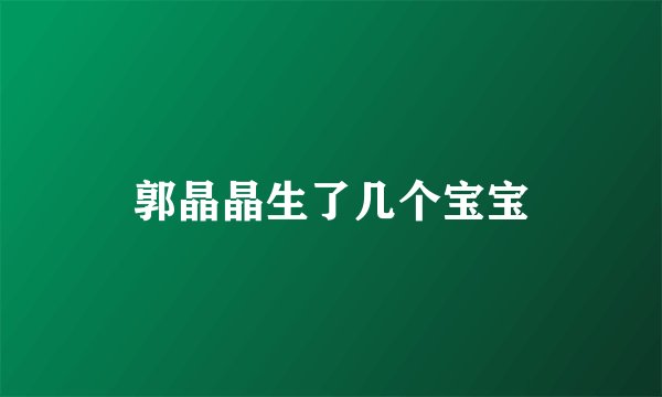 郭晶晶生了几个宝宝