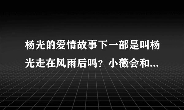 杨光的爱情故事下一部是叫杨光走在风雨后吗？小薇会和杨光在一起