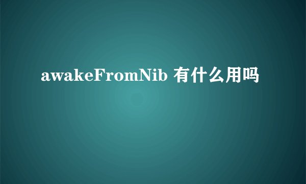 awakeFromNib 有什么用吗