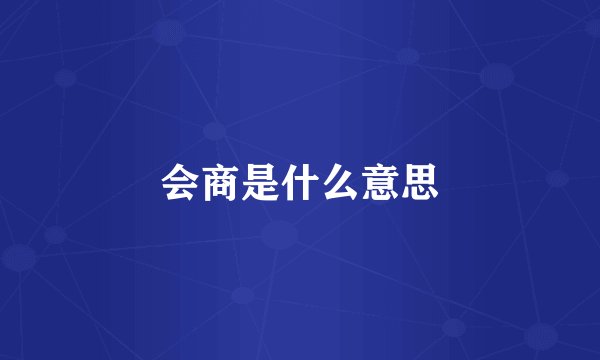 会商是什么意思