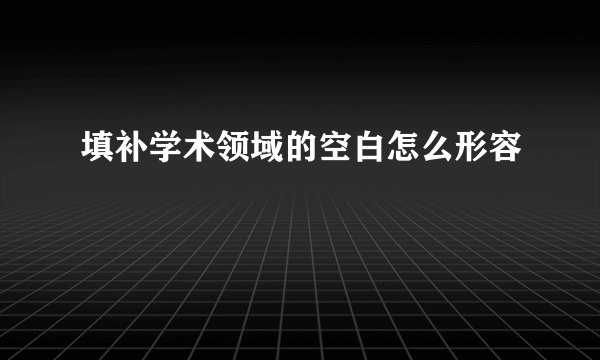 填补学术领域的空白怎么形容