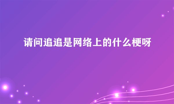 请问追追是网络上的什么梗呀