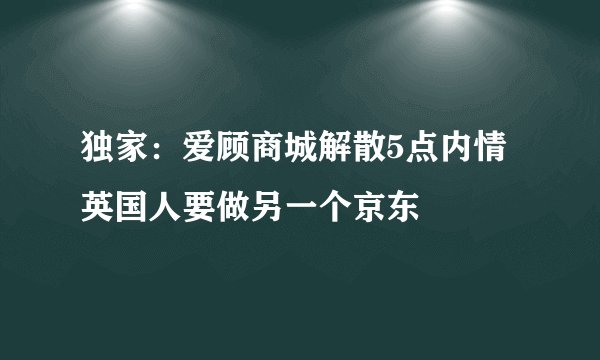 独家：爱顾商城解散5点内情 英国人要做另一个京东