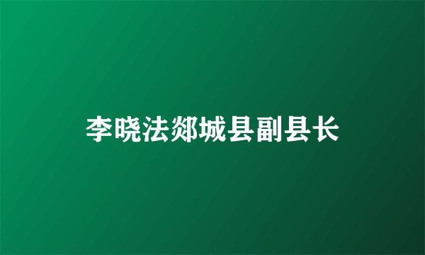 李晓法郯城县副县长