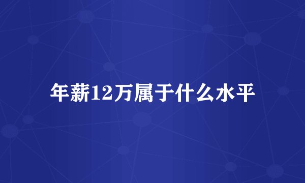 年薪12万属于什么水平