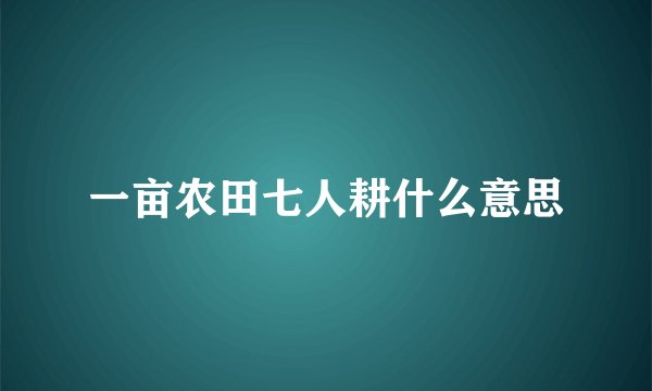 一亩农田七人耕什么意思
