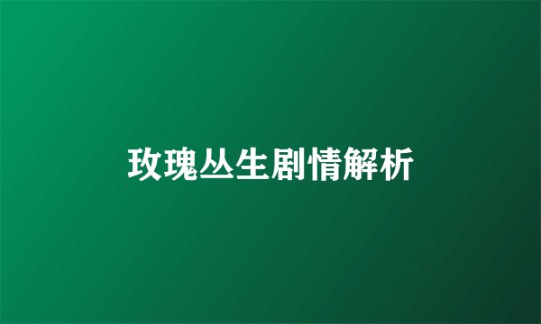 玫瑰丛生剧情解析