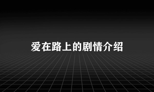 爱在路上的剧情介绍