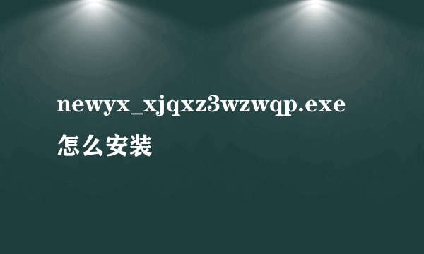 newyx_xjqxz3wzwqp.exe怎么安装