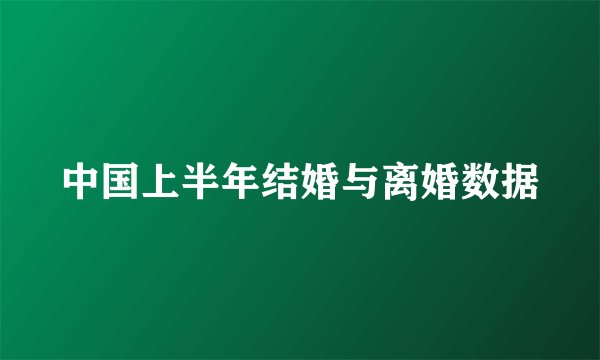 中国上半年结婚与离婚数据