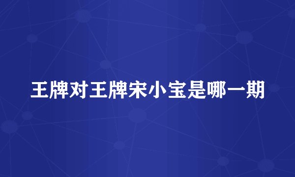 王牌对王牌宋小宝是哪一期