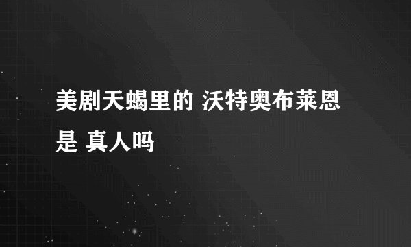 美剧天蝎里的 沃特奥布莱恩是 真人吗