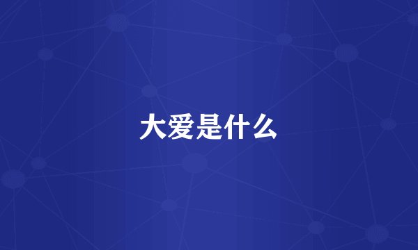 大爱是什么