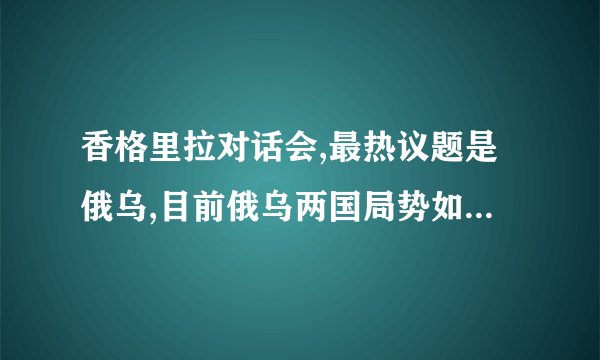 香格里拉对话会,最热议题是俄乌,目前俄乌两国局势如何? -