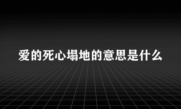 爱的死心塌地的意思是什么