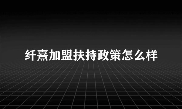 纤熹加盟扶持政策怎么样