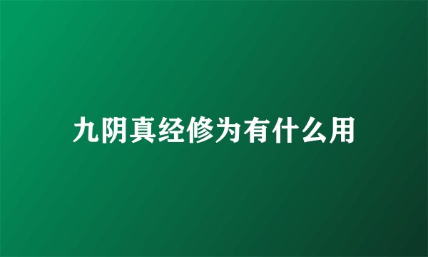 九阴真经修为有什么用
