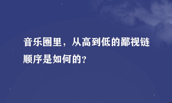 音乐圈里，从高到低的鄙视链顺序是如何的？