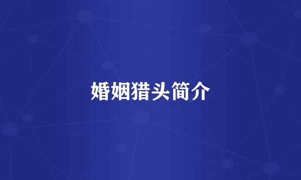 婚姻猎头简介