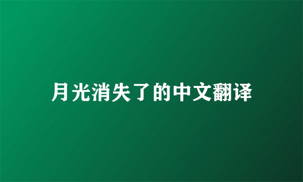 月光消失了的中文翻译