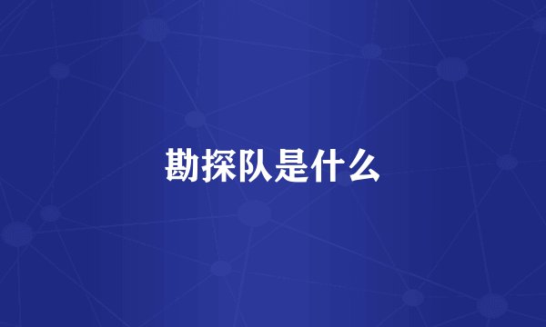 勘探队是什么