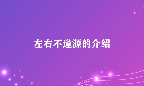 左右不逢源的介绍