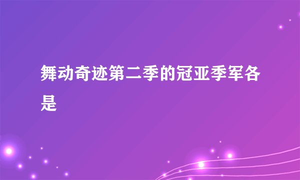 舞动奇迹第二季的冠亚季军各是