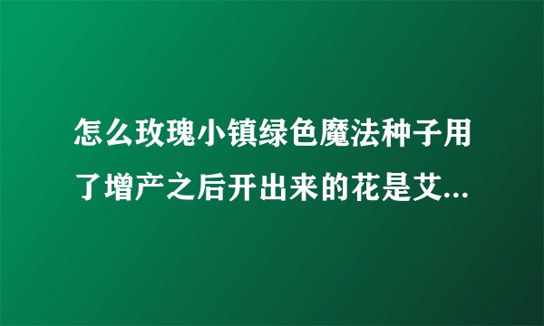怎么玫瑰小镇绿色魔法种子用了增产之后开出来的花是艾草啊?不是绿野精灵么?