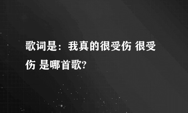 歌词是：我真的很受伤 很受伤 是哪首歌?