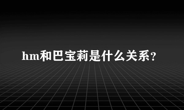 hm和巴宝莉是什么关系？