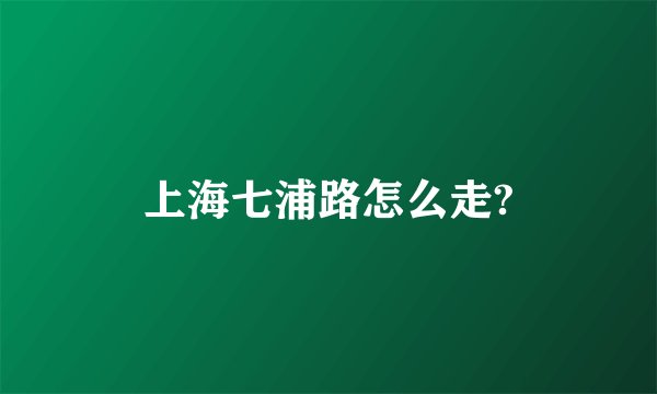 上海七浦路怎么走?