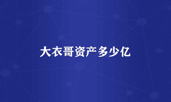 大衣哥资产多少亿