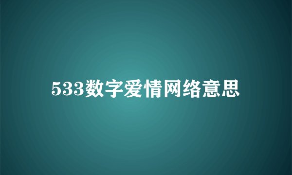 533数字爱情网络意思