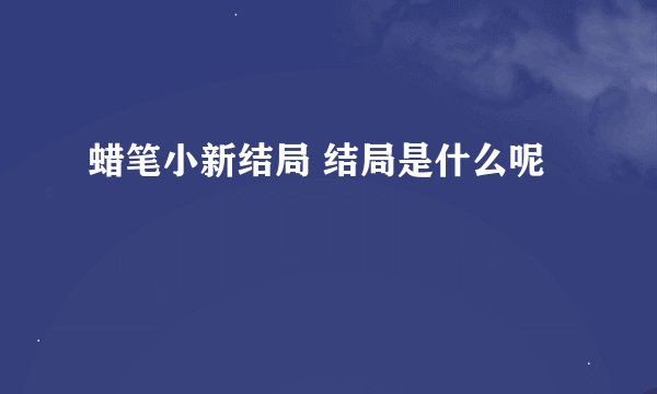 蜡笔小新结局 结局是什么呢