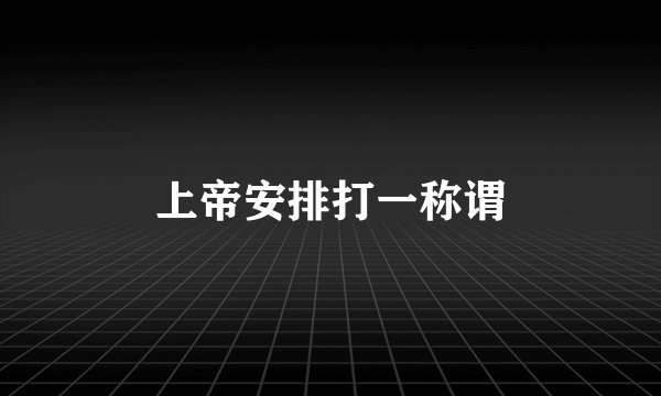 上帝安排打一称谓