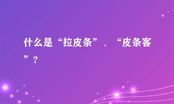 什么是“拉皮条”、“皮条客”?