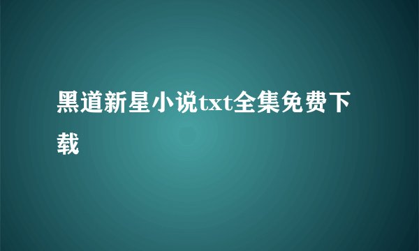 黑道新星小说txt全集免费下载
