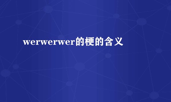 werwerwer的梗的含义