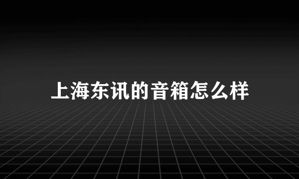 上海东讯的音箱怎么样