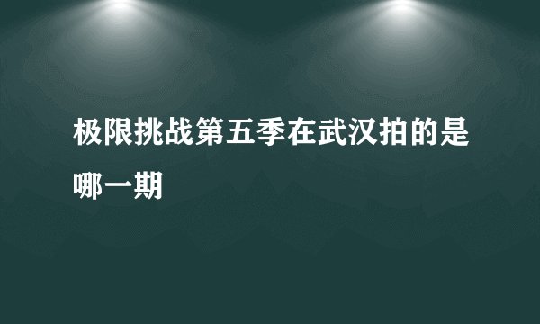 极限挑战第五季在武汉拍的是哪一期