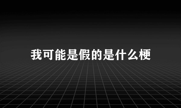 我可能是假的是什么梗