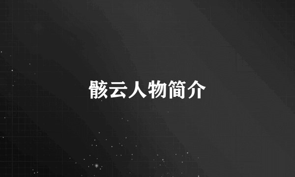 骸云人物简介
