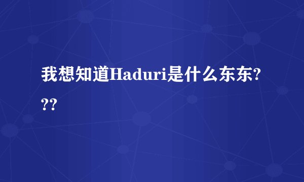 我想知道Haduri是什么东东???