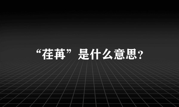 “荏苒”是什么意思？